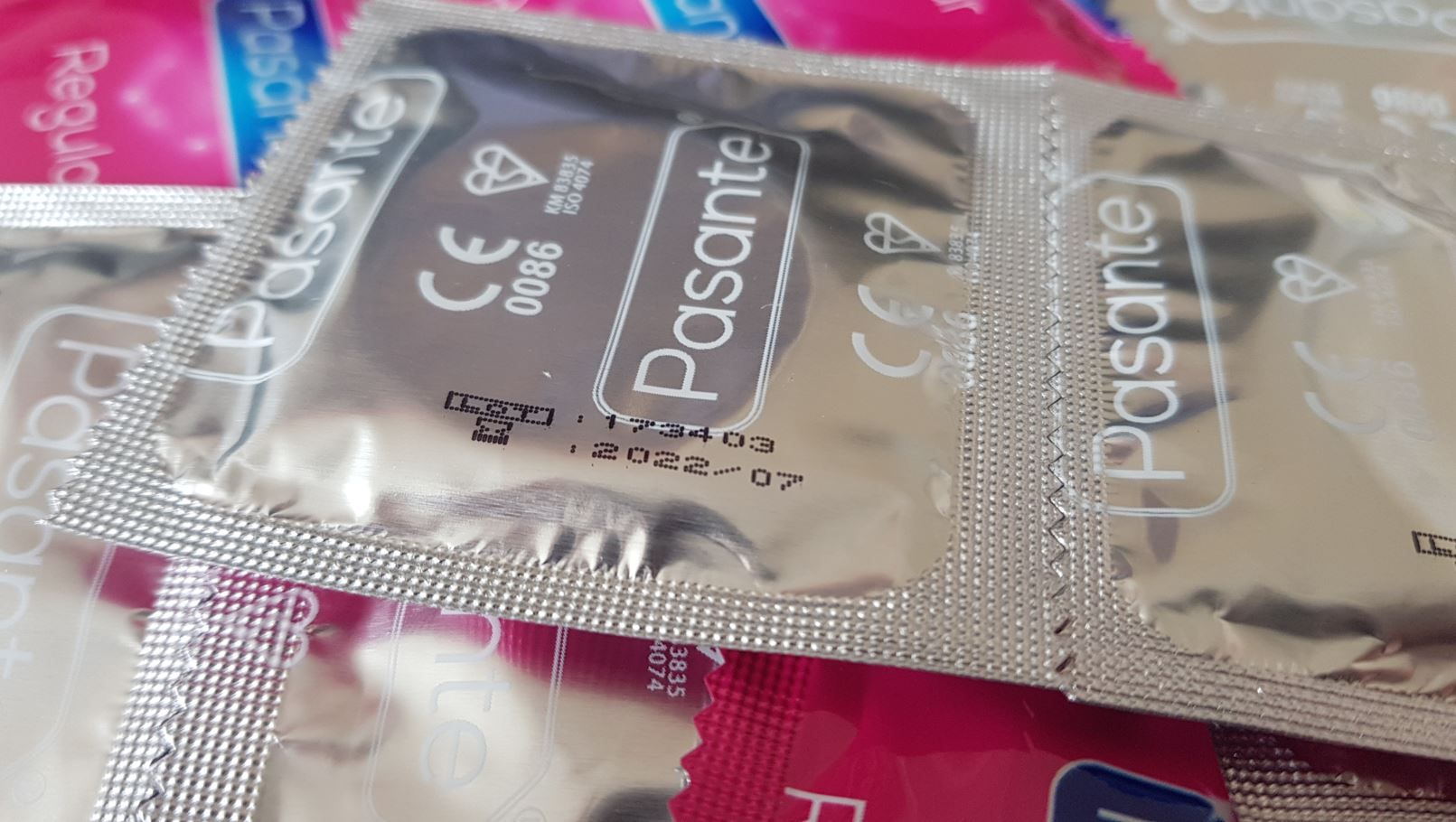 Condom date on back of packet